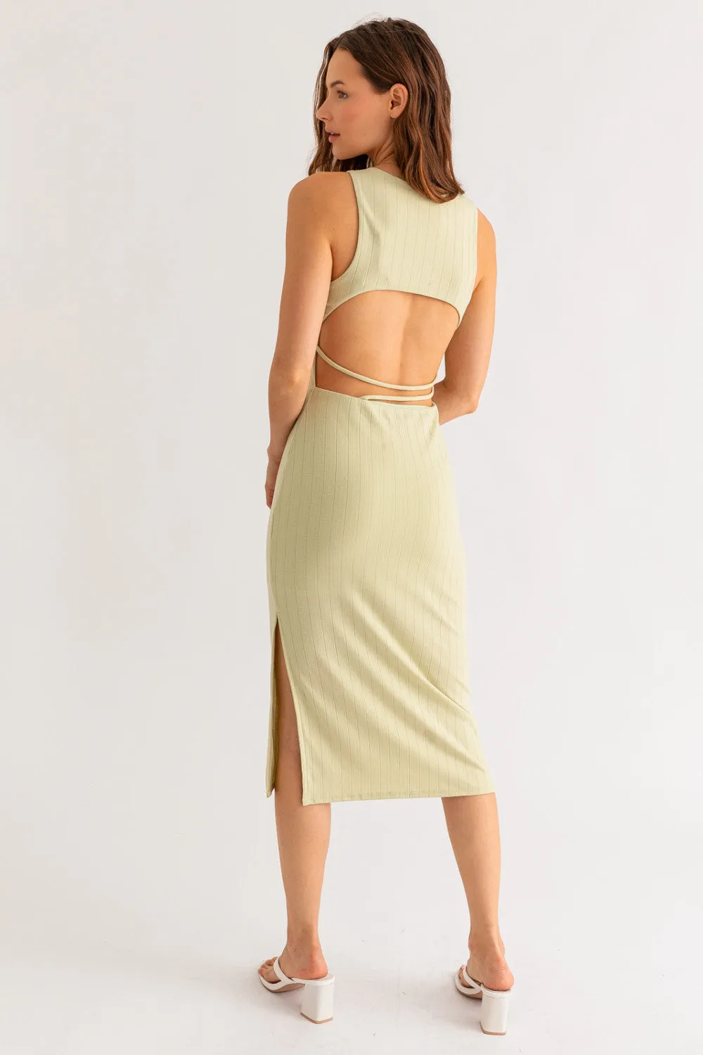 Sage Sleeveless Midi Dress