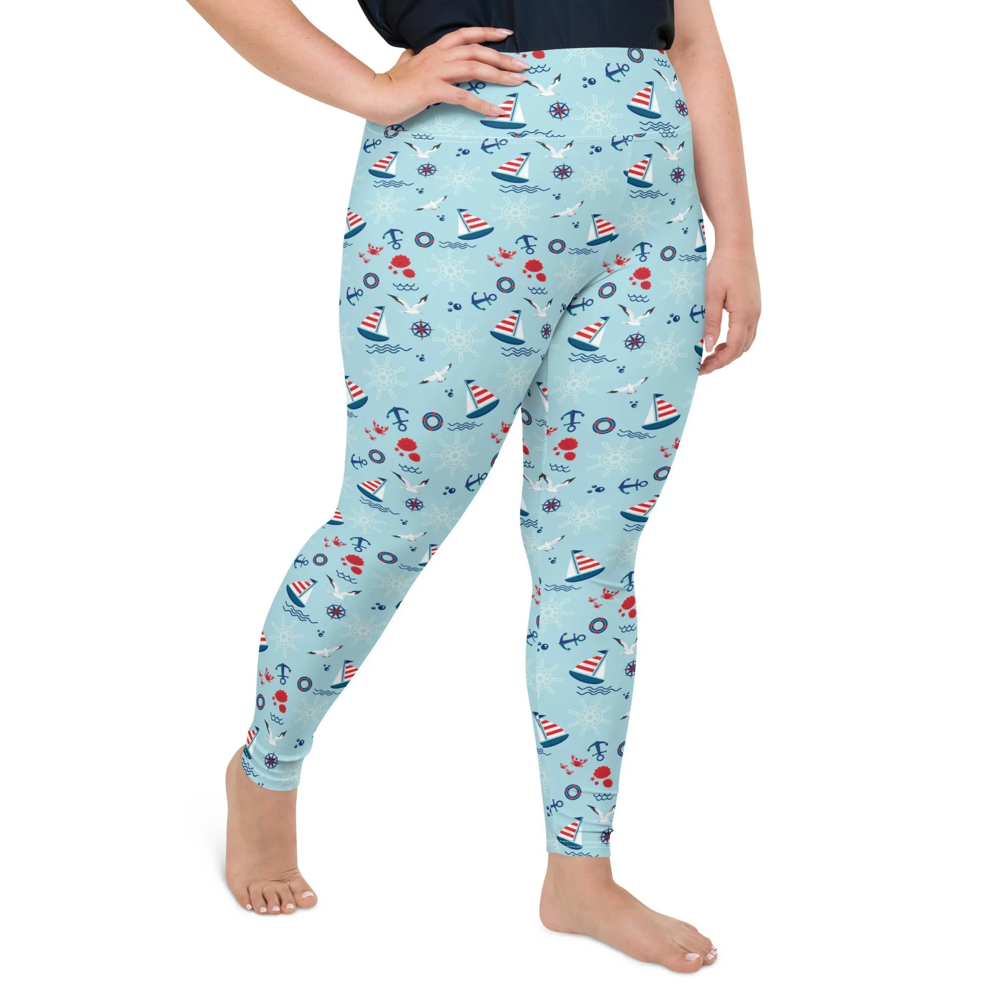 Sailing Boats Plus Size Leggings