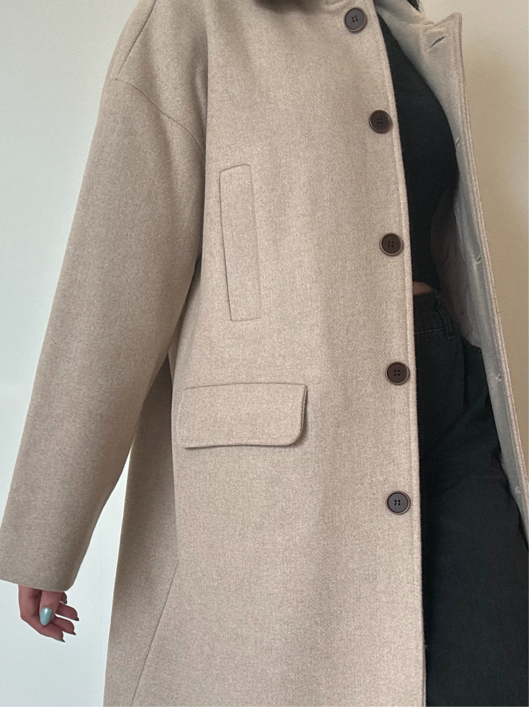Sand Long Coat (Wool-Blend)