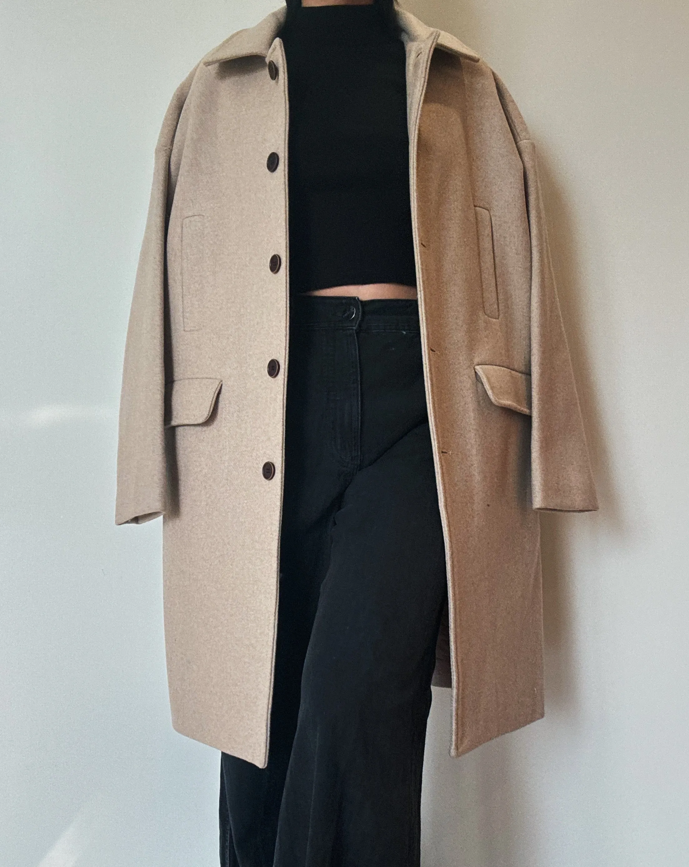 Sand Long Coat (Wool-Blend)