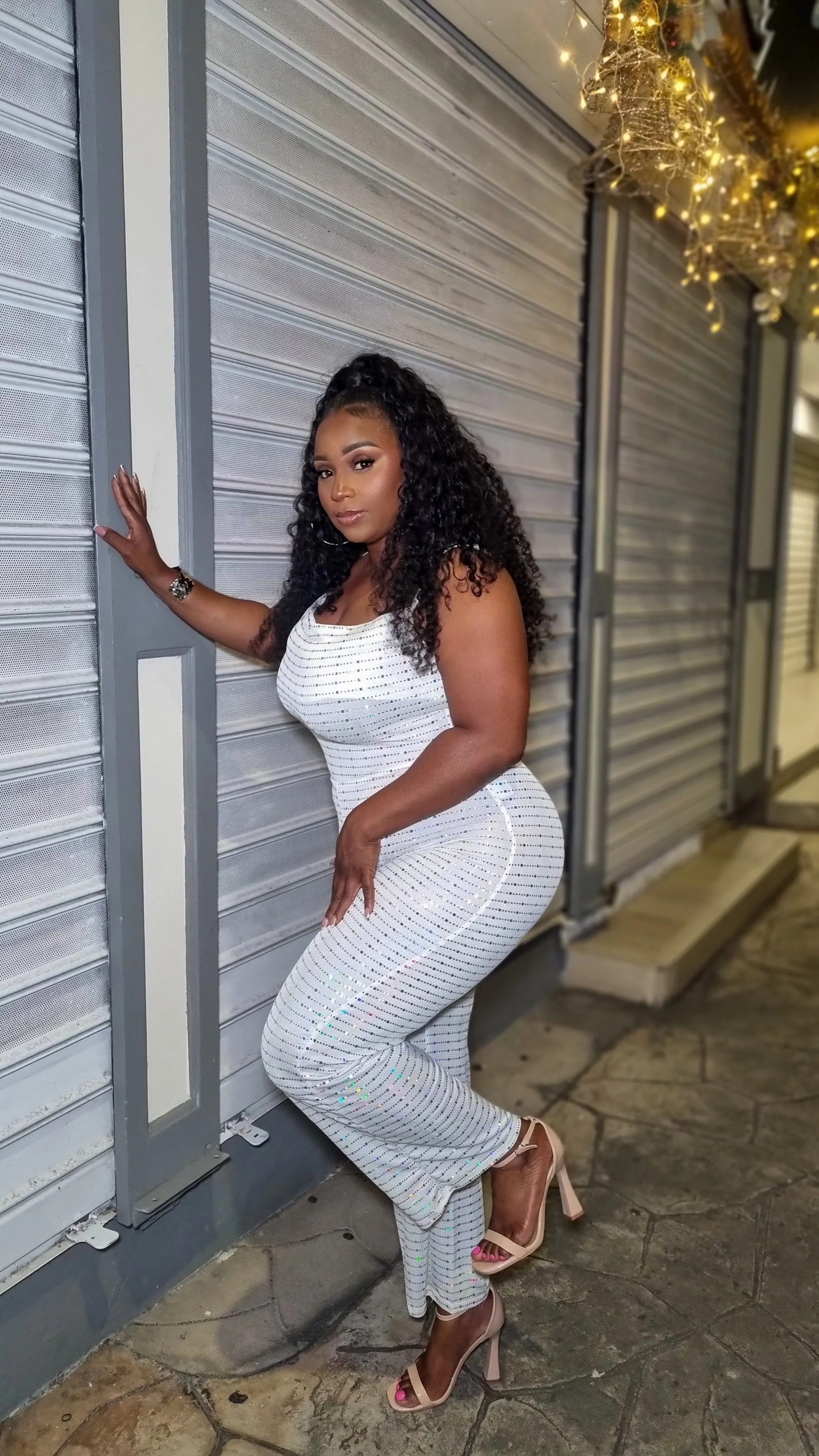 Shine the Night Away Jumpsuit- White