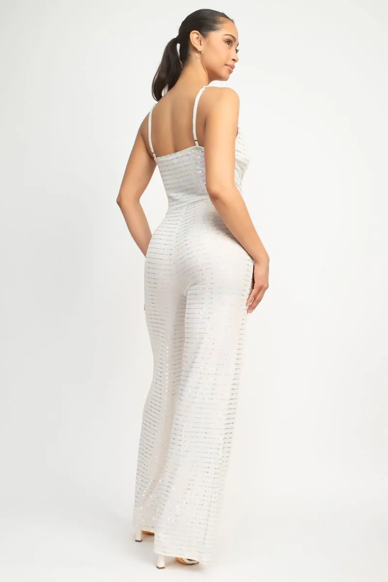 Shine the Night Away Jumpsuit- White