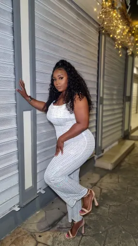 Shine the Night Away Jumpsuit- White