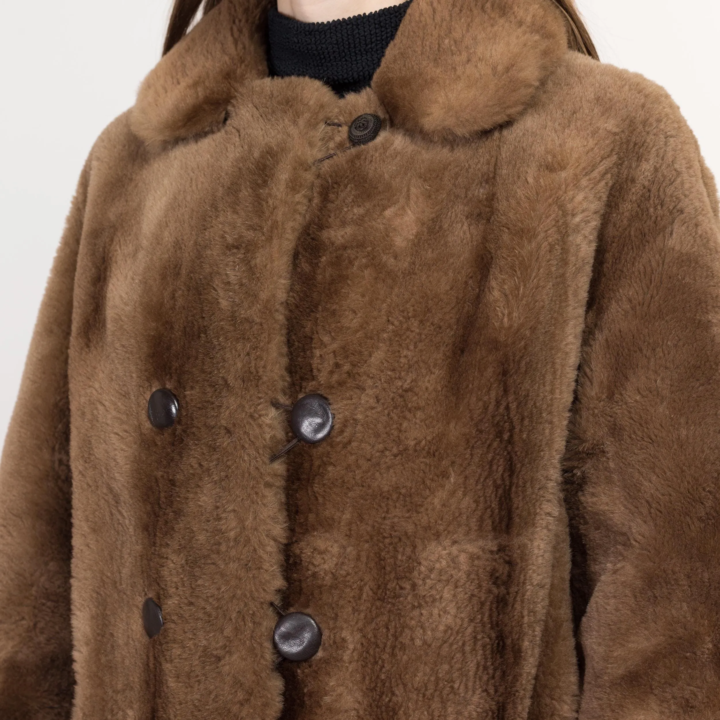 Small 1950s Brown Fur Teddy Bear Swing Jacket