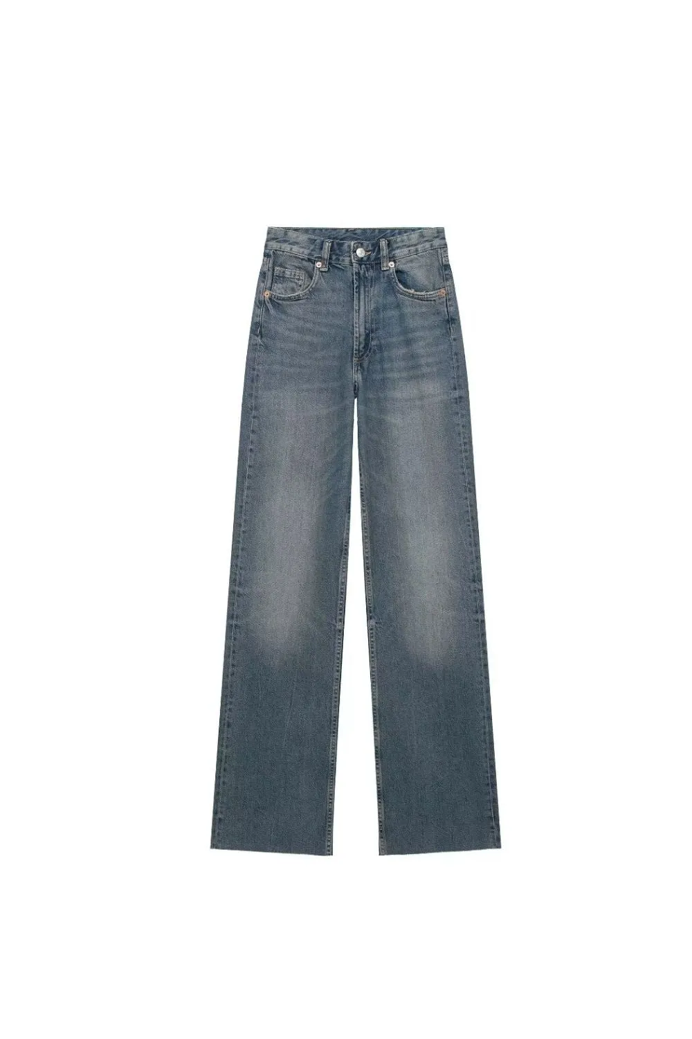 ‘Sophie ’Single-Button High-Waist Jeans （4 Color)