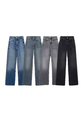 ‘Sophie ’Single-Button High-Waist Jeans （4 Color)