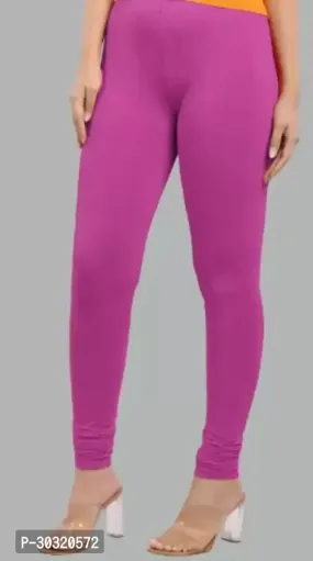 Stylish Polyester Pink Solid Leggings stylish,cool & comfortable for Women
