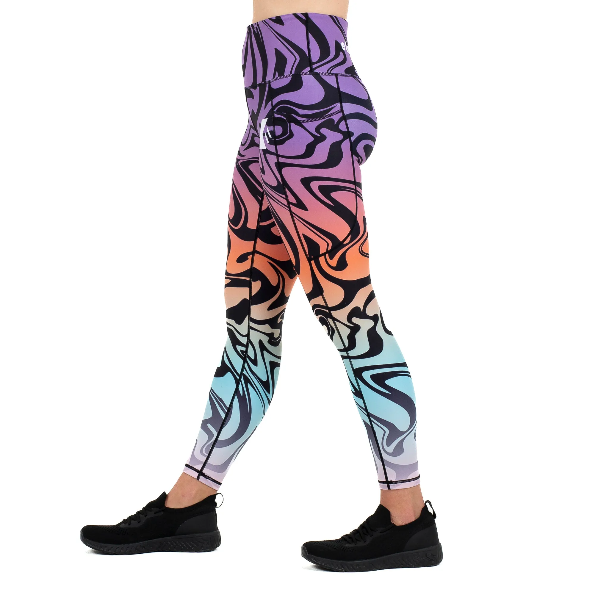 Swirl Ombre Leggings - Violet/Tangerine