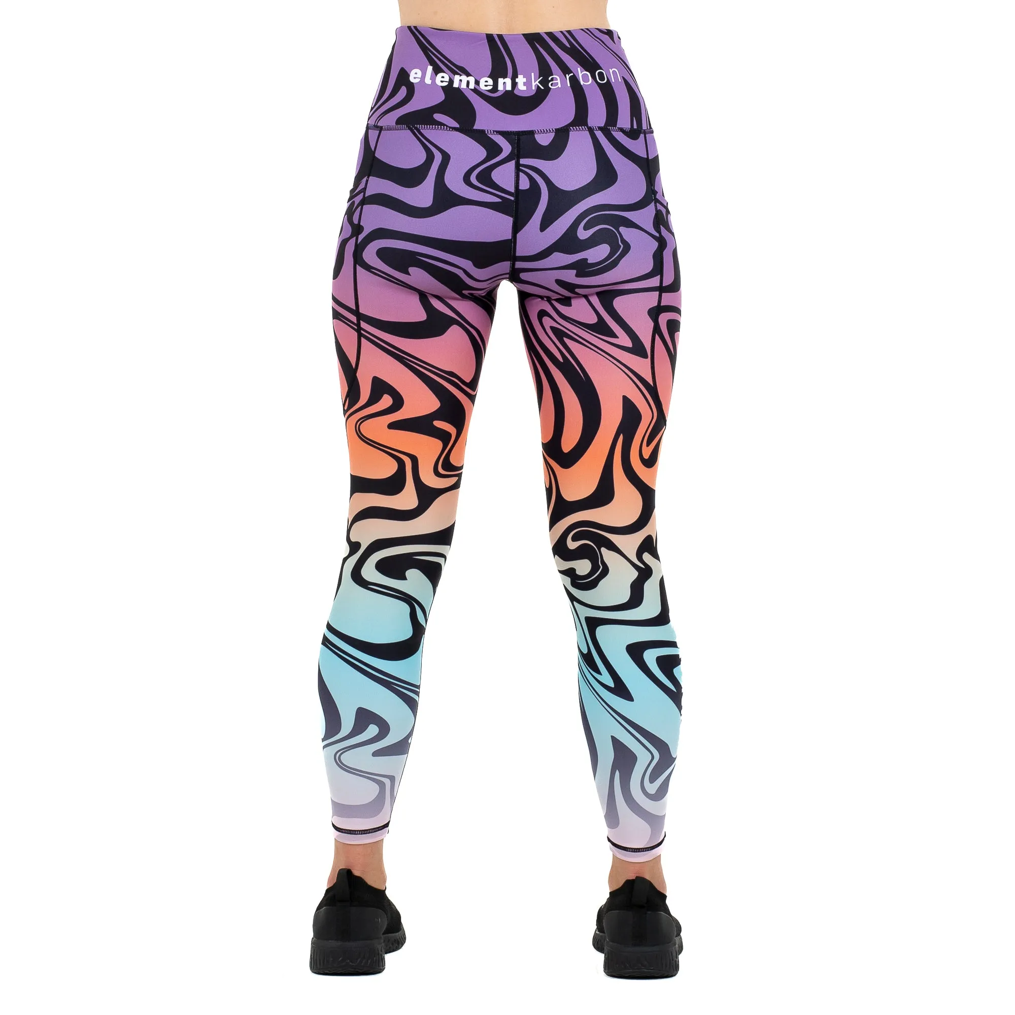Swirl Ombre Leggings - Violet/Tangerine