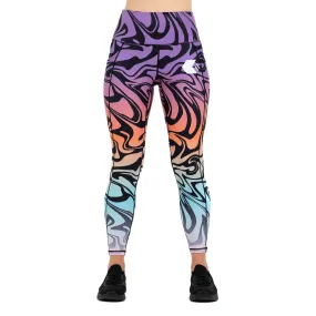 Swirl Ombre Leggings - Violet/Tangerine