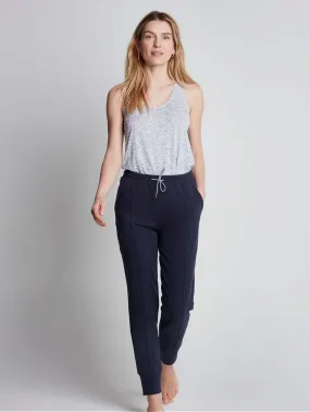 Tapered Cotton & TENCEL™ Lyocell Lounge Trousers | Navy