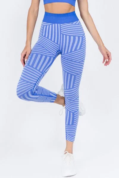 Tara Active Striped Seamless Leggings