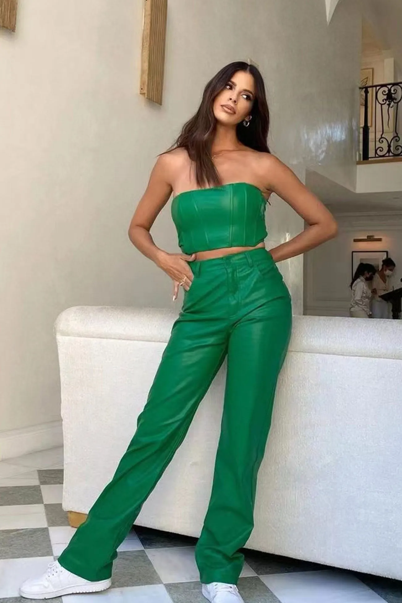 TastyHottie - High Waist Wide Leg Leather Pants