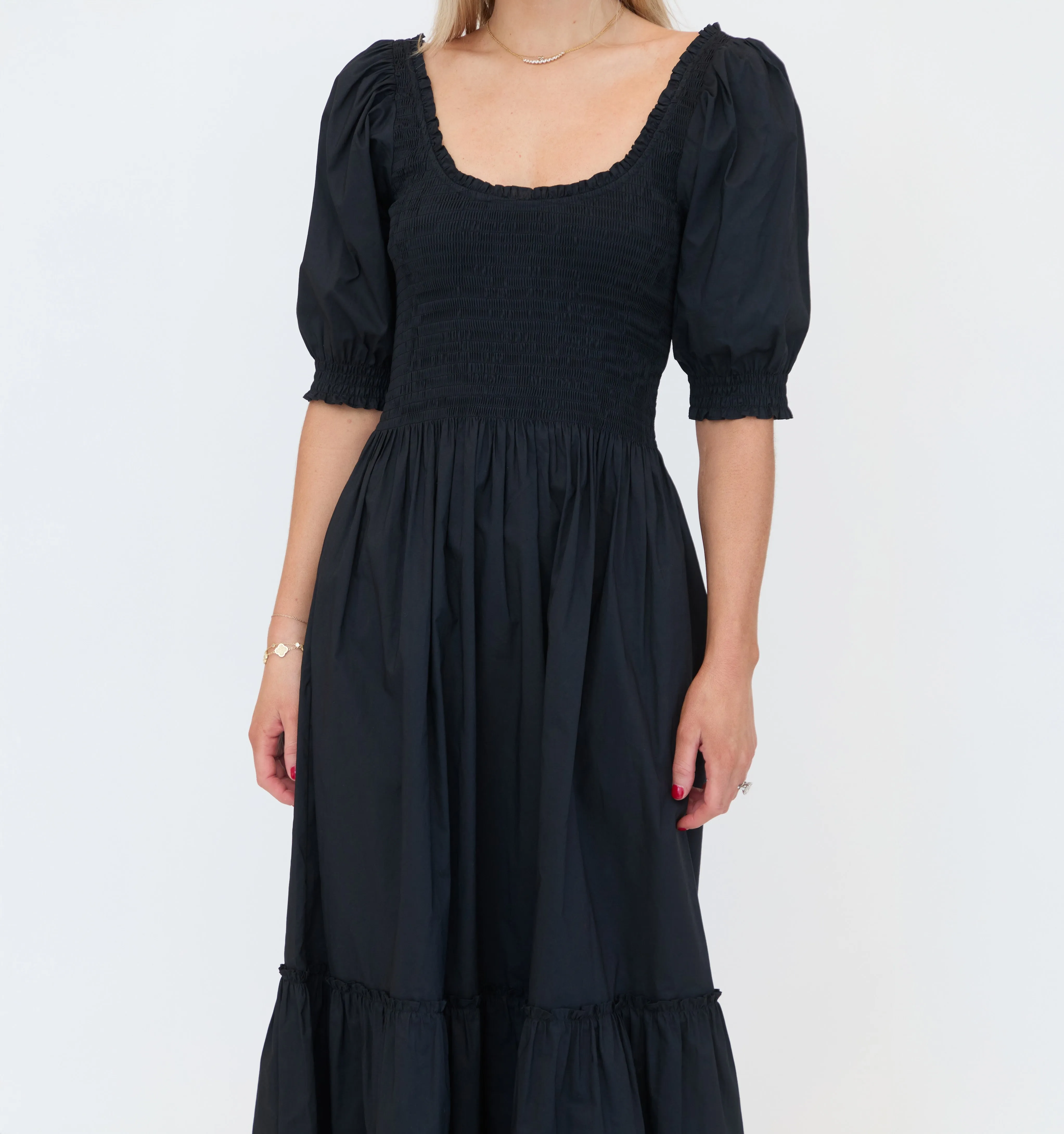 The Louisa Nap Dress - Black Cotton