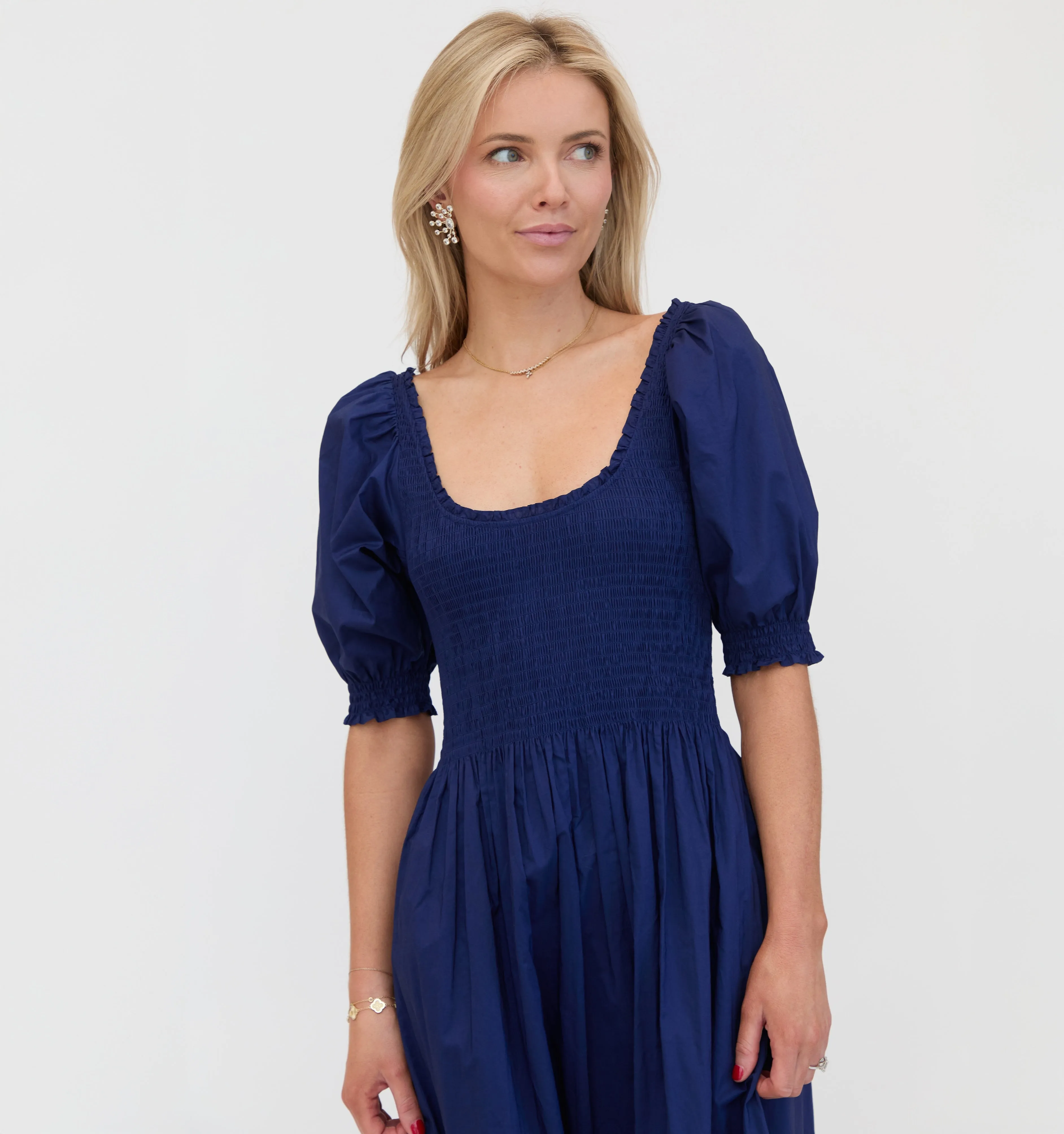 The Louisa Nap Dress - Navy Cotton