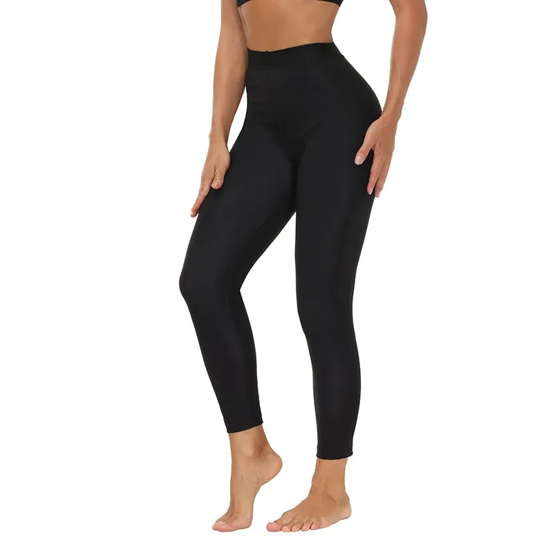 Thermo Sweat Compression Shorts/Leggings with Sauna Effect in Black