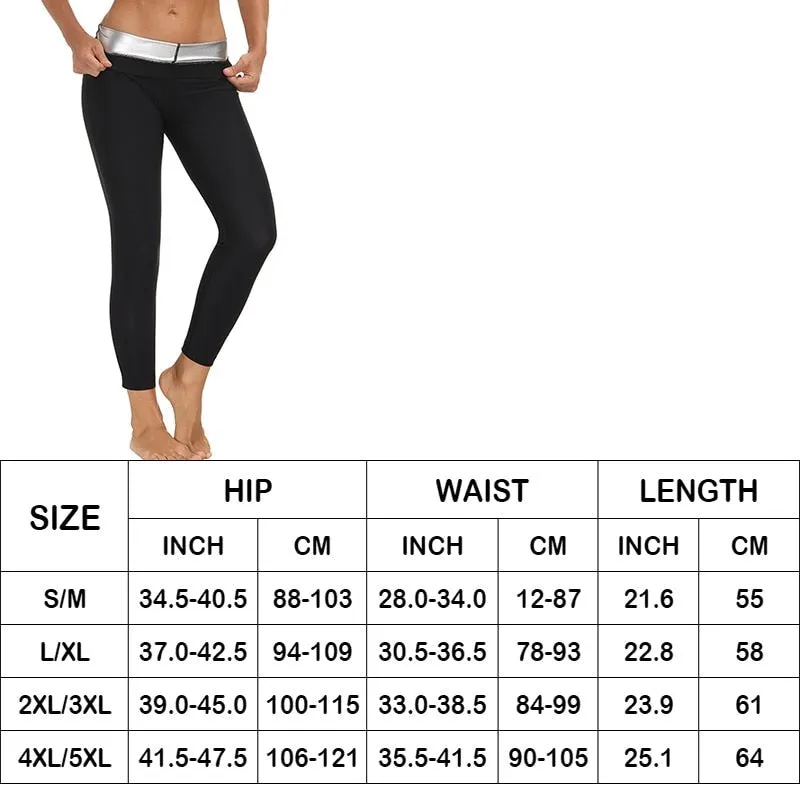 Thermo Sweat Compression Shorts/Leggings with Sauna Effect in Black