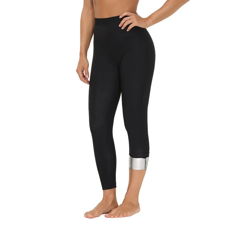 Thermo Sweat Compression Shorts/Leggings with Sauna Effect in Black