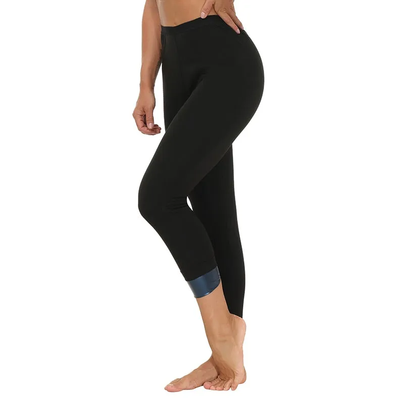 Thermo Sweat Compression Shorts/Leggings with Sauna Effect in Black