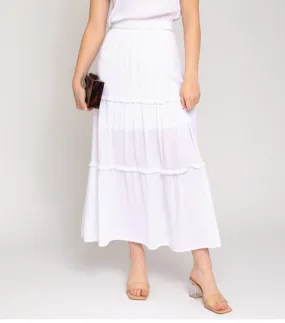 Tiered Flowy Midi Skirt
