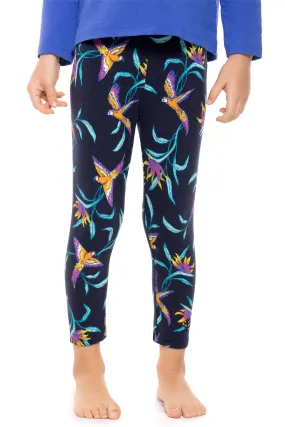 Toddler Monterey Summer Leggings  |  Navy Birds of Paradise