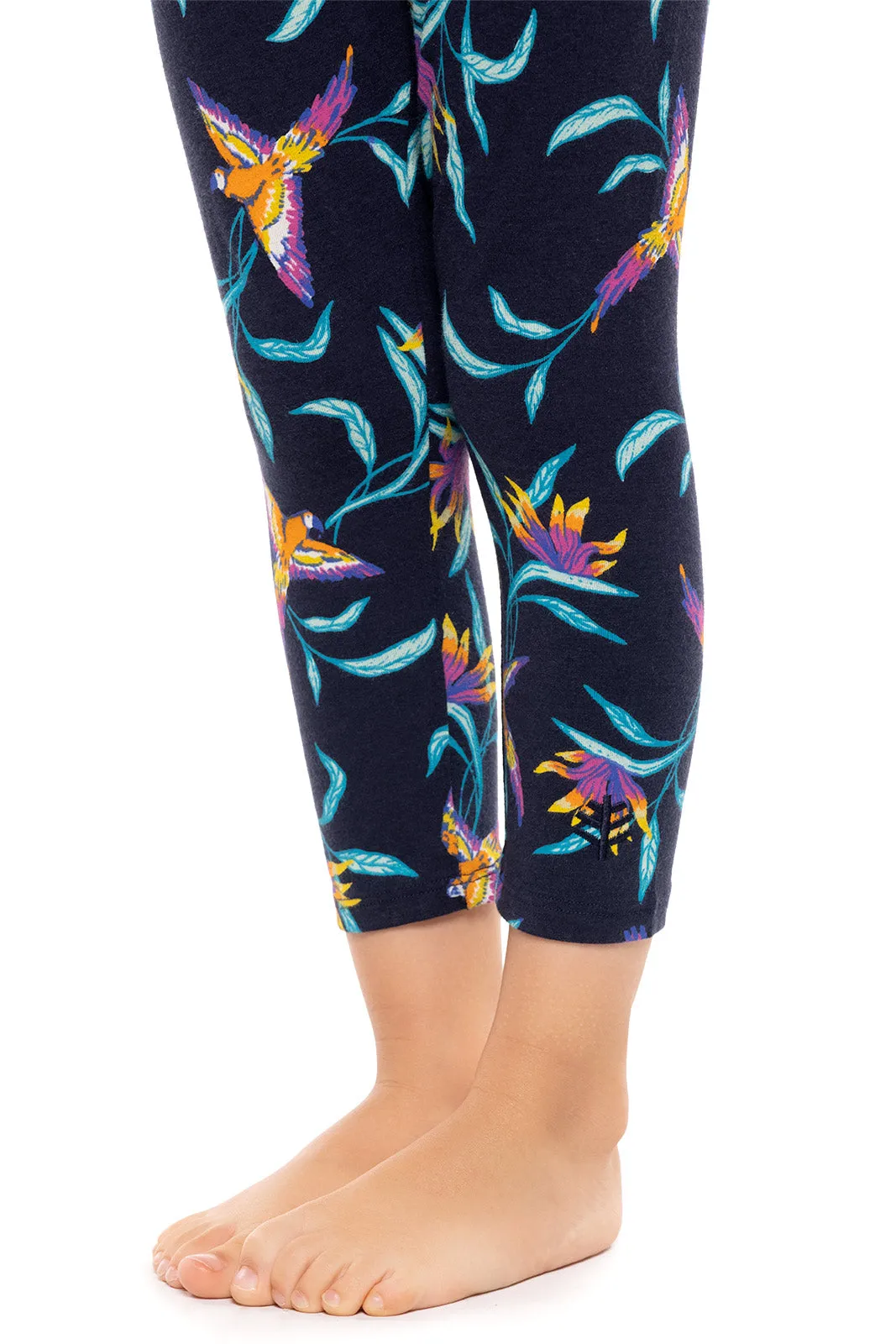 Toddler Monterey Summer Leggings  |  Navy Birds of Paradise
