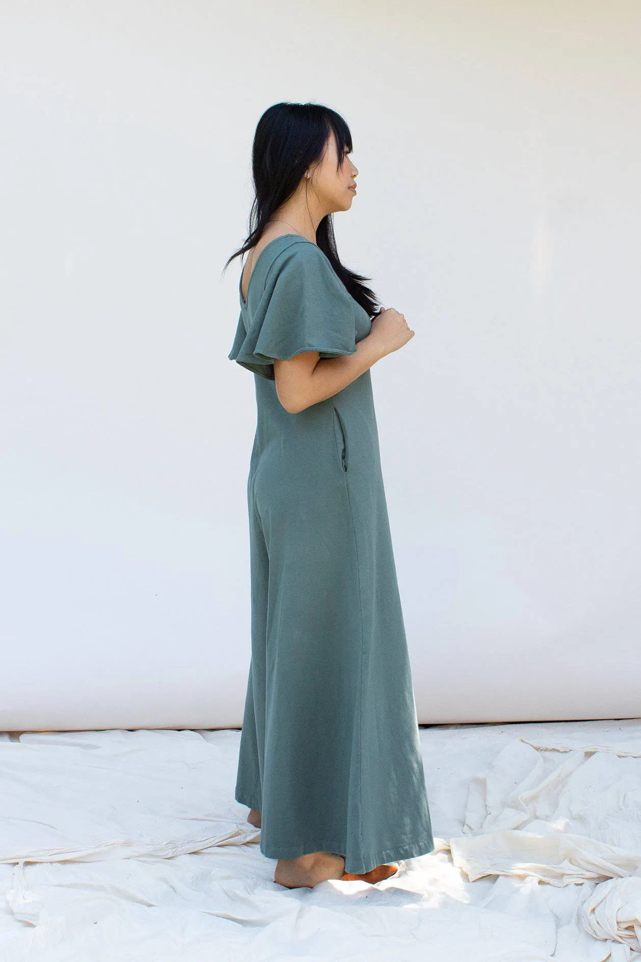 Villa Flutter-Sleeve Jumpsuit (Meadow)