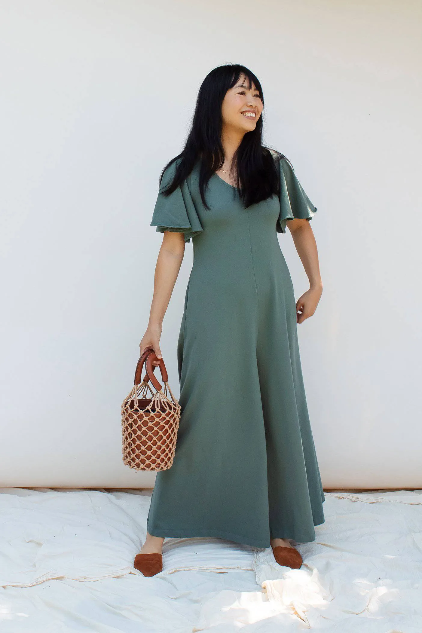 Villa Flutter-Sleeve Jumpsuit (Meadow)