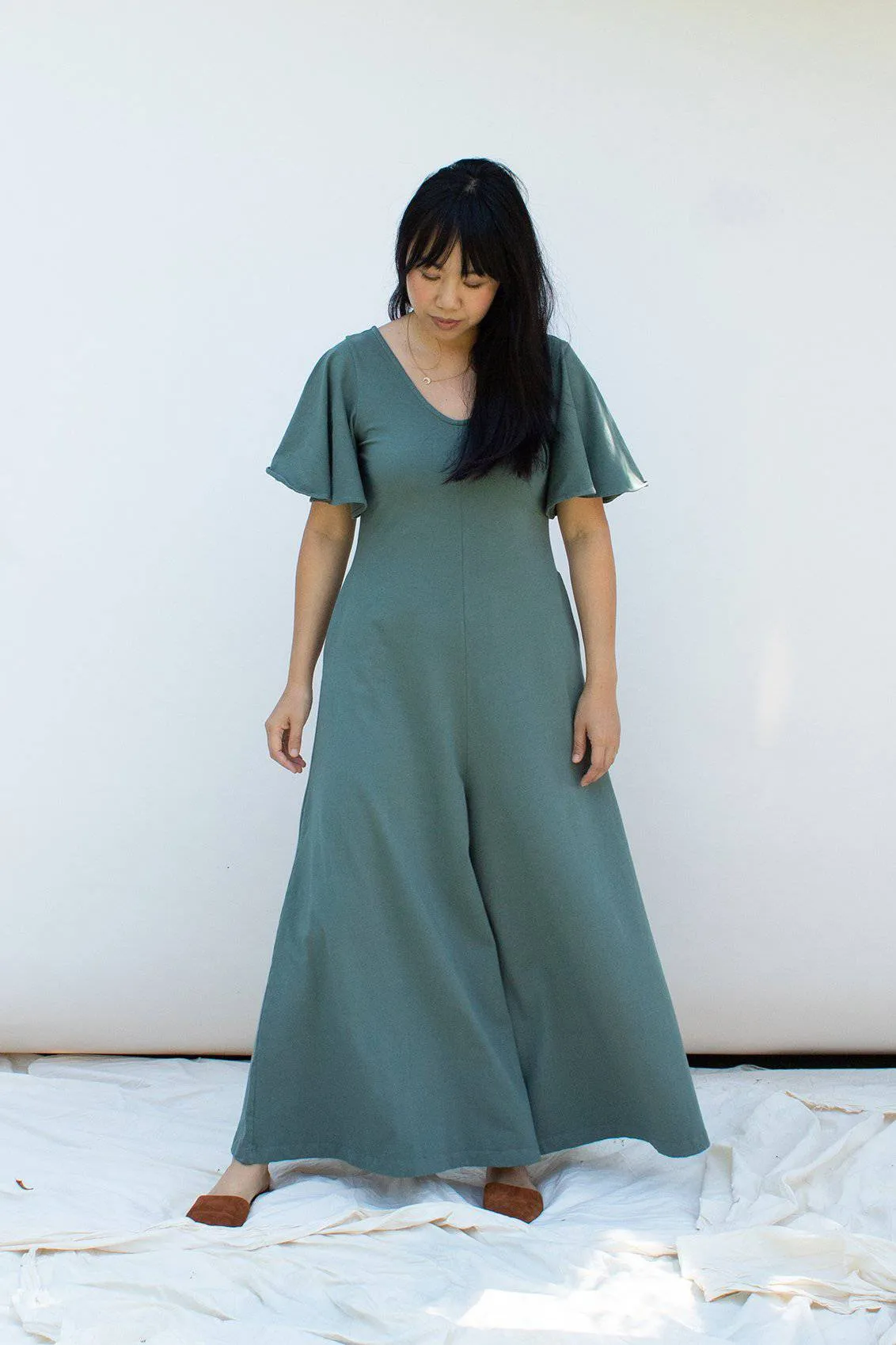 Villa Flutter-Sleeve Jumpsuit (Meadow)