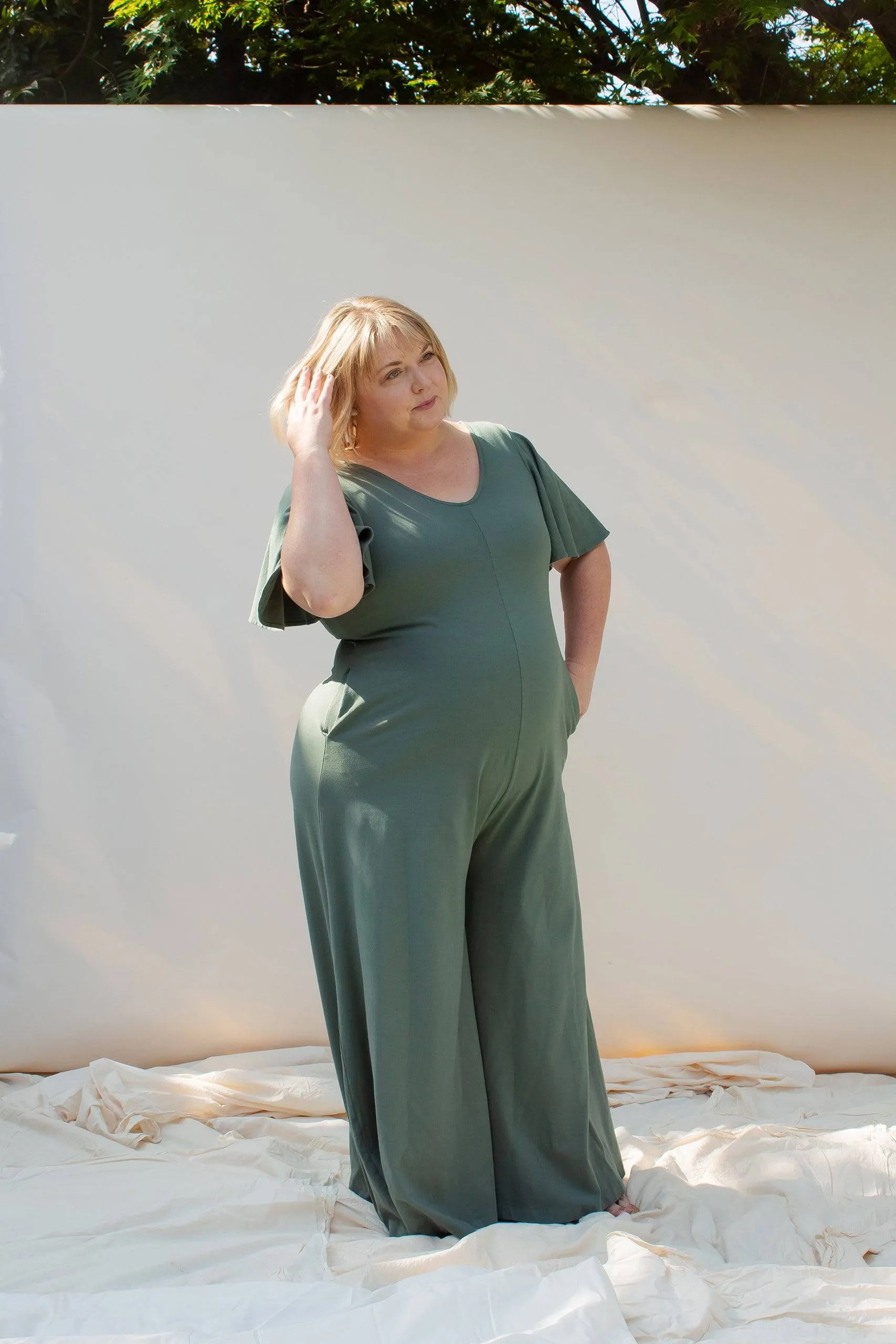 Villa Flutter-Sleeve Jumpsuit (Meadow)