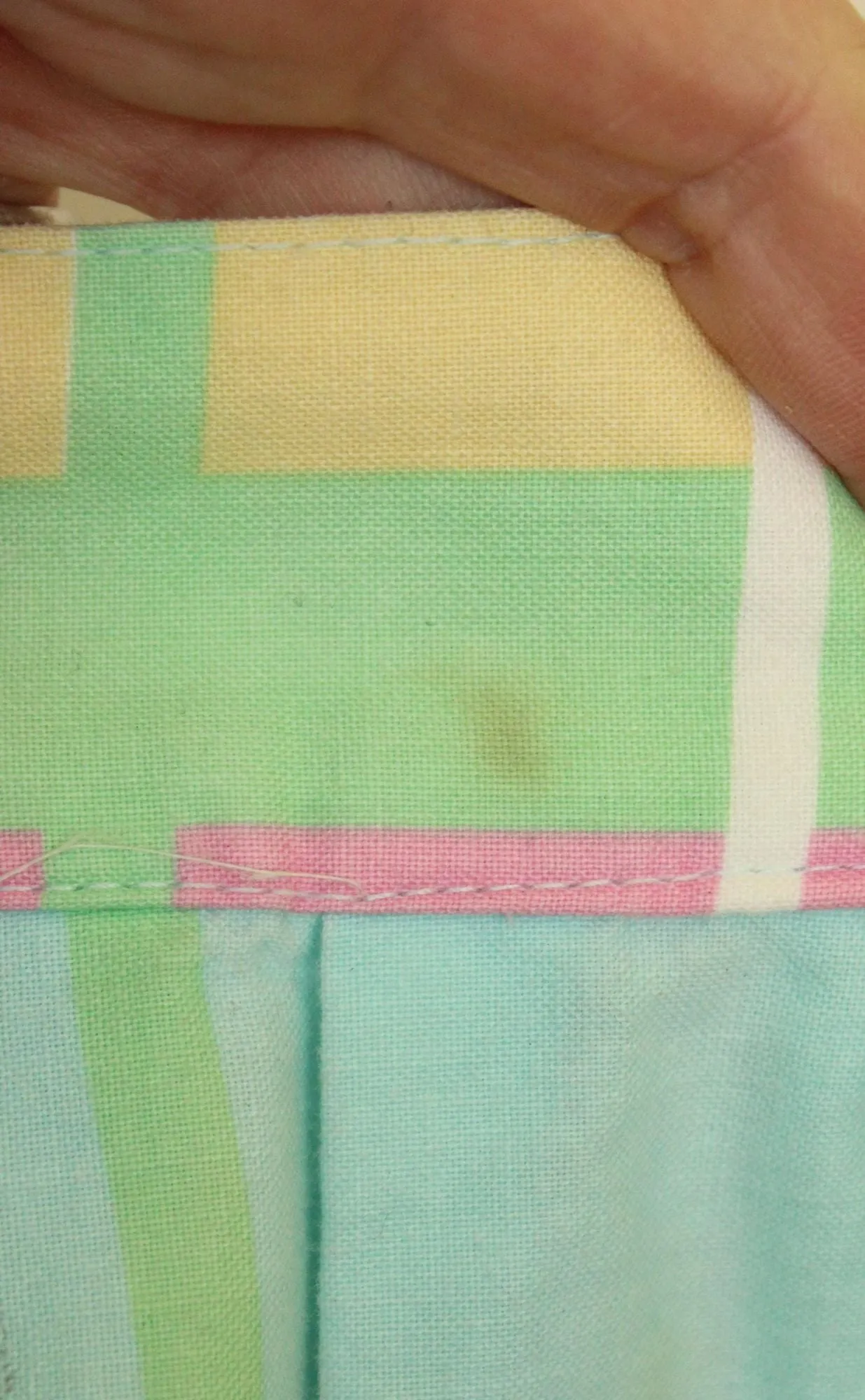 Vintage 1980s Pastel Windowpane Check Skirt With Pockets