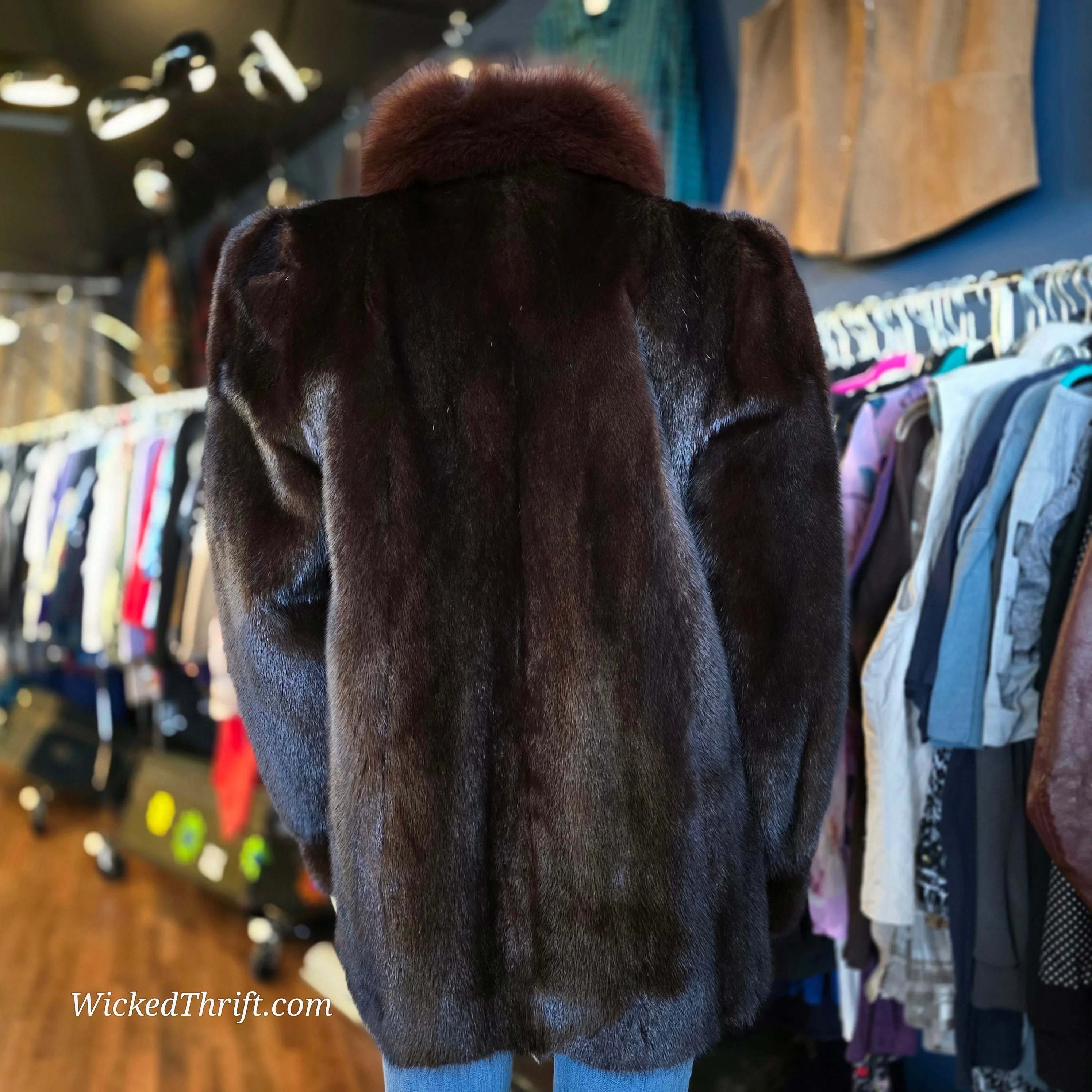 VINTAGE Mink/Fox Trim Coat
