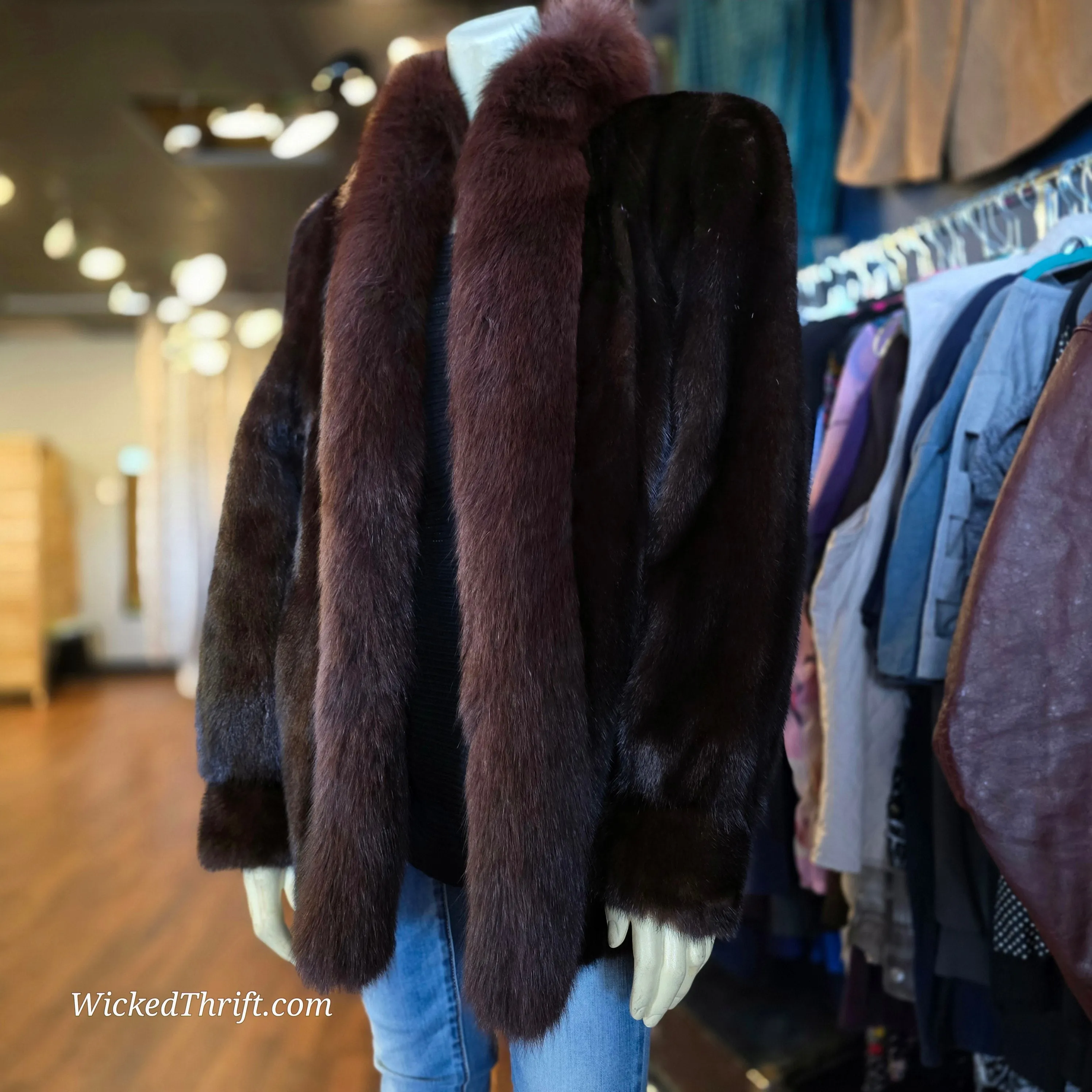 VINTAGE Mink/Fox Trim Coat