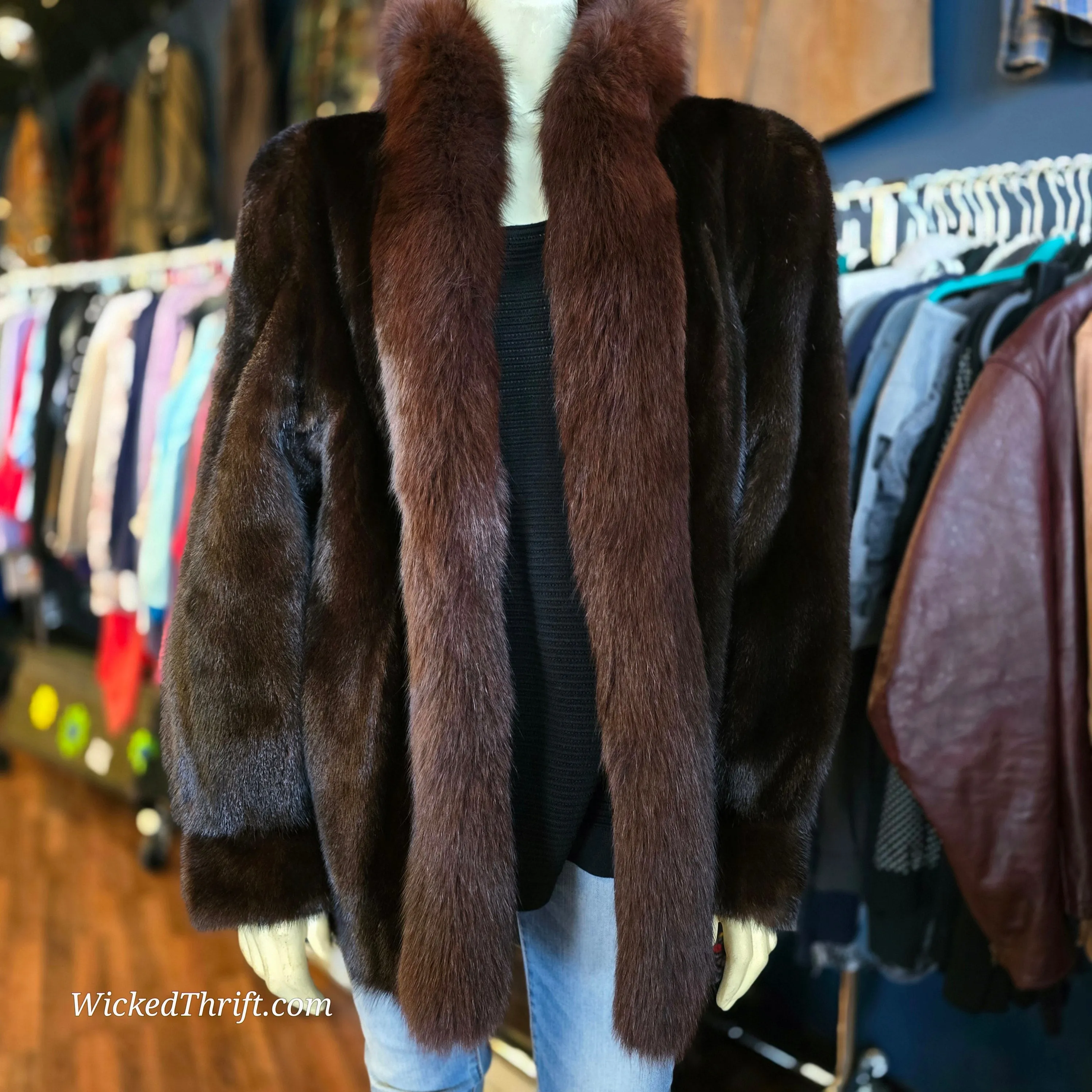 VINTAGE Mink/Fox Trim Coat