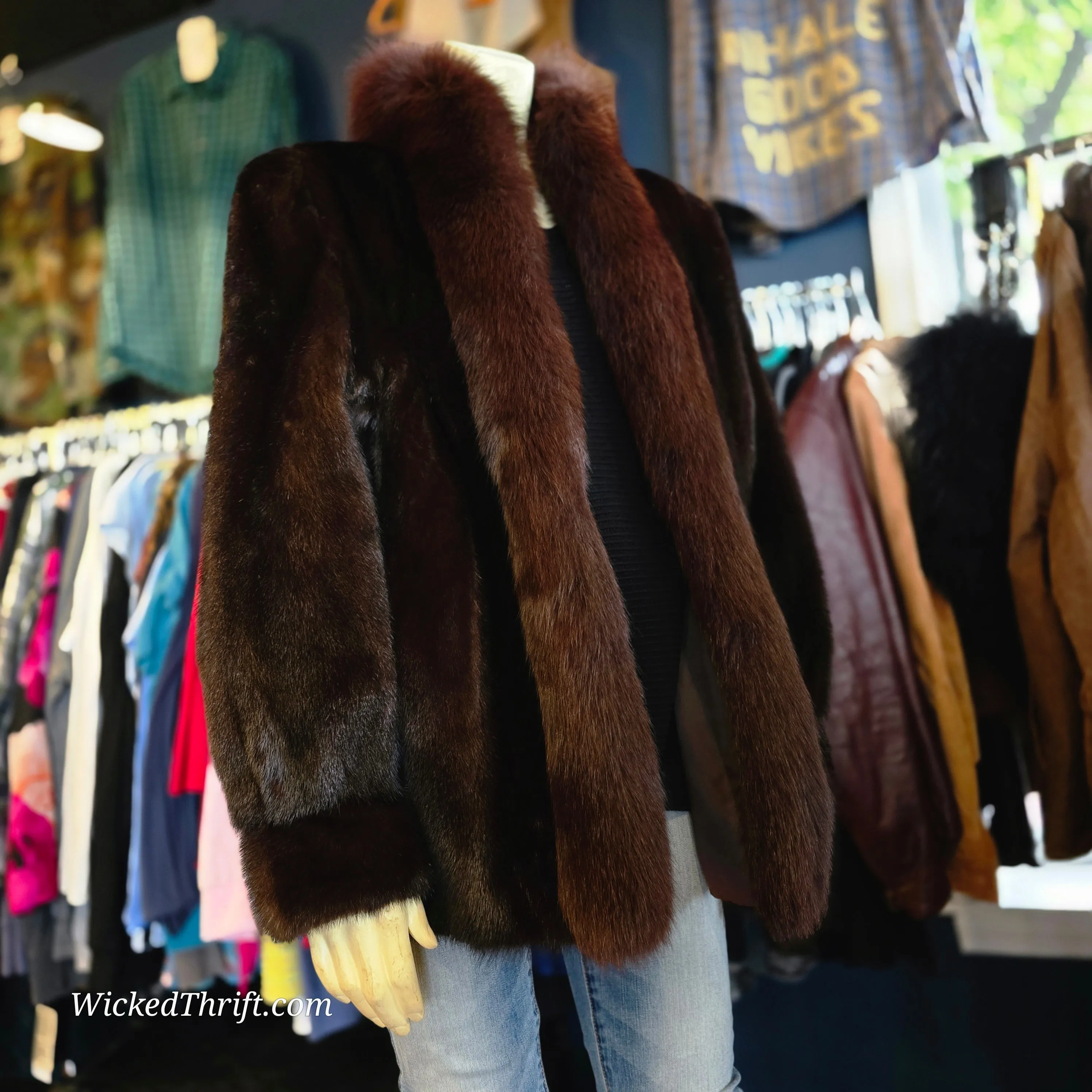 VINTAGE Mink/Fox Trim Coat