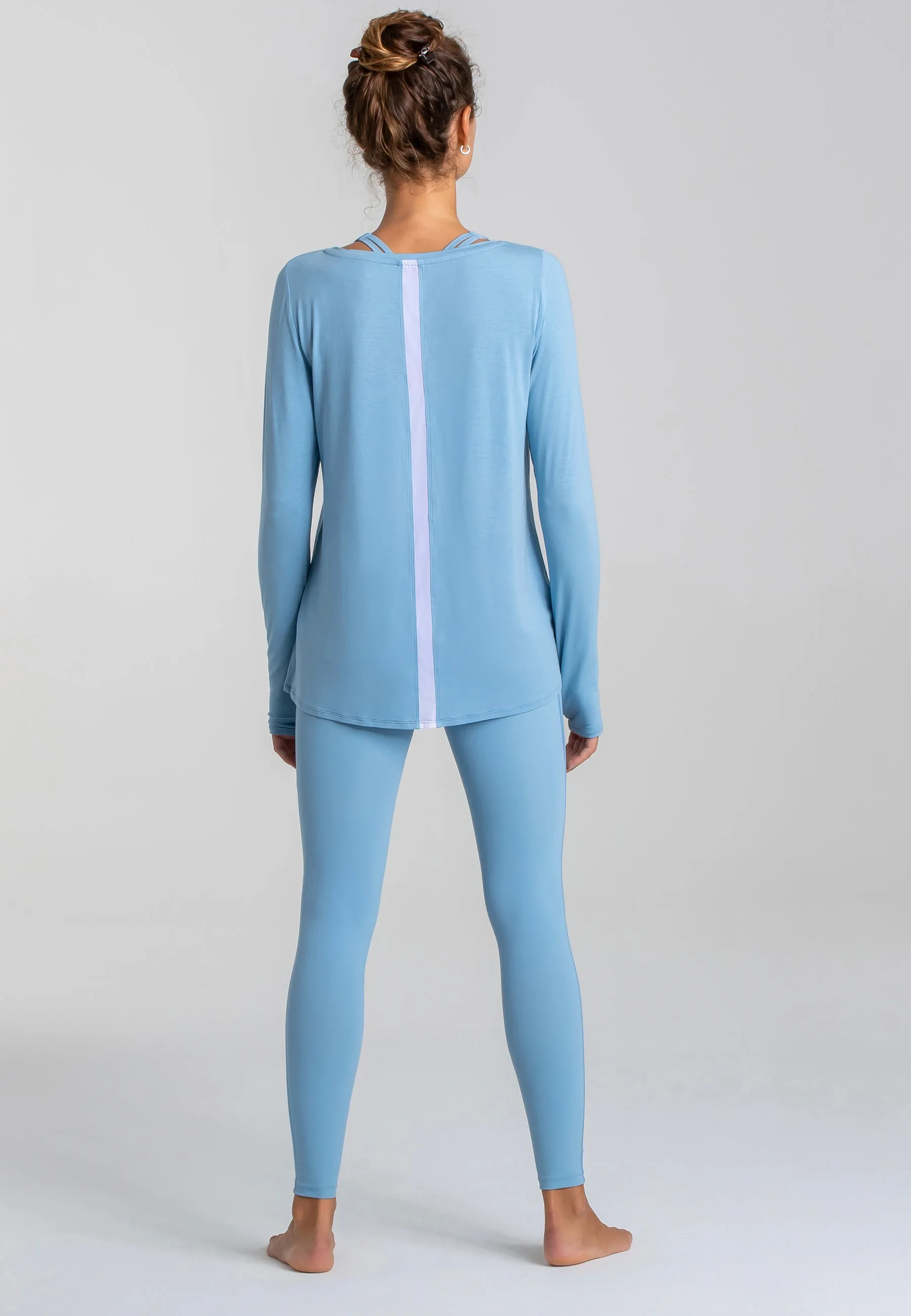 Wave Long Sleeve Top - Dusty Baby Blue
