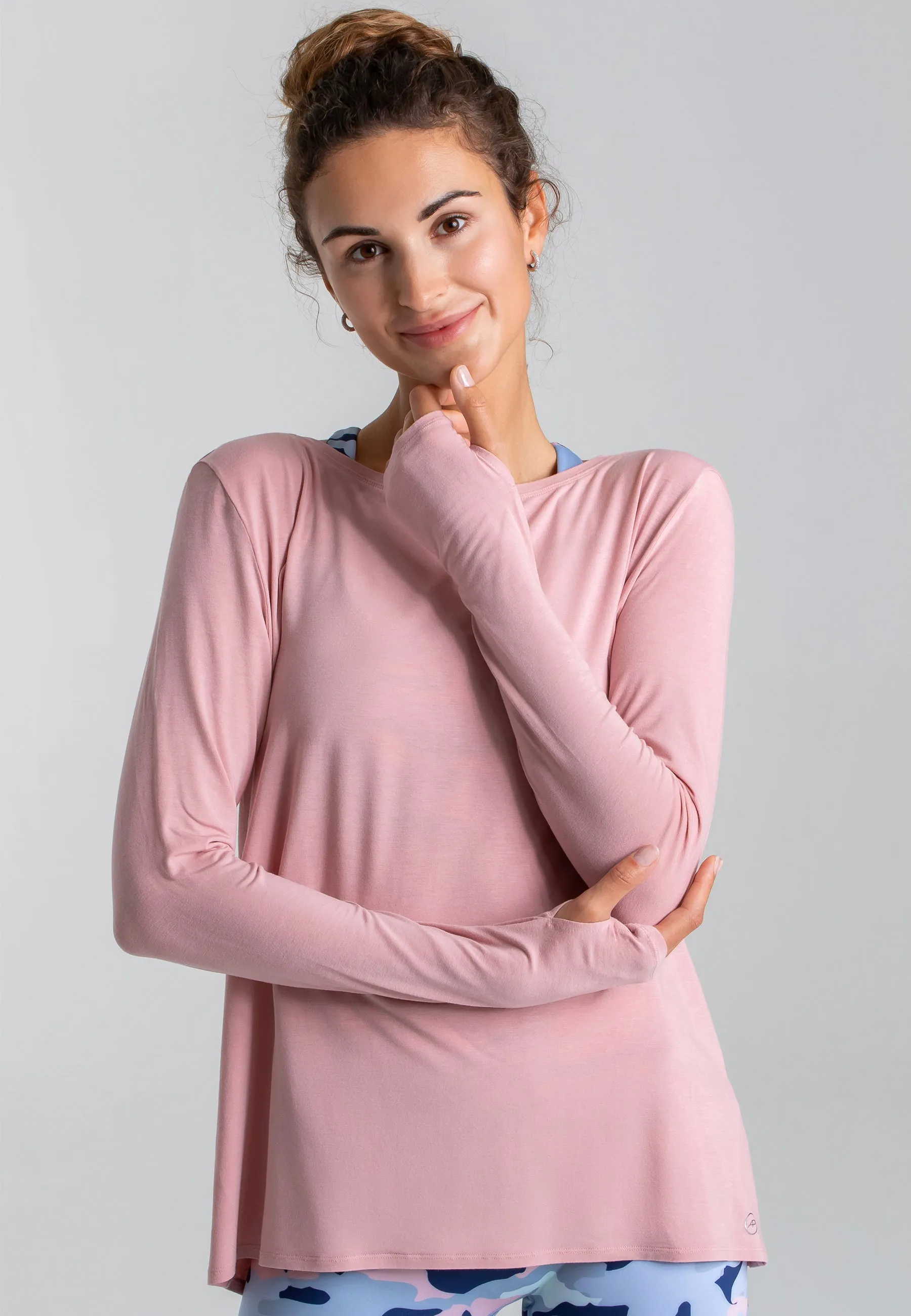 Wave Long Sleeve Top - Rose Blossom