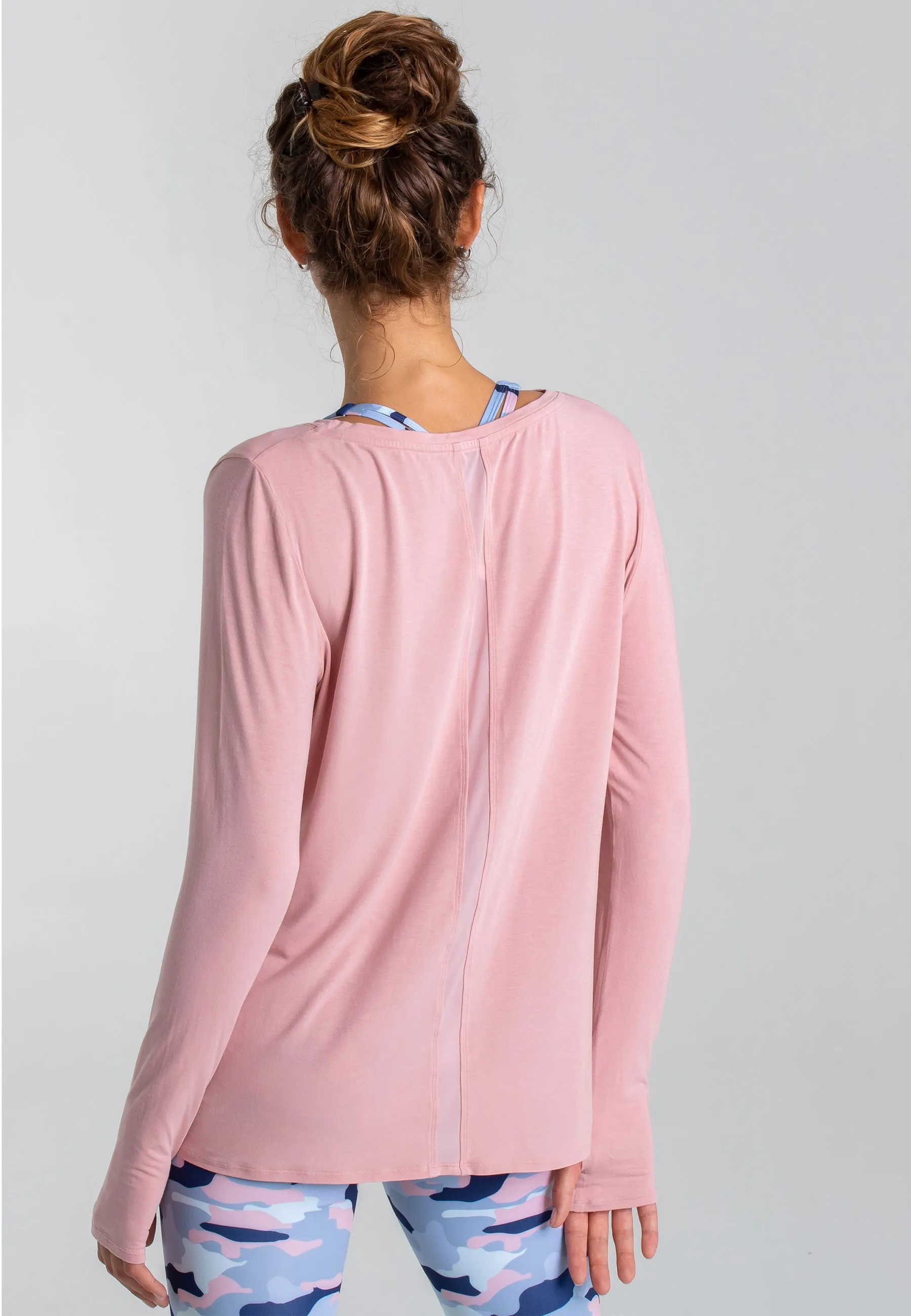 Wave Long Sleeve Top - Rose Blossom