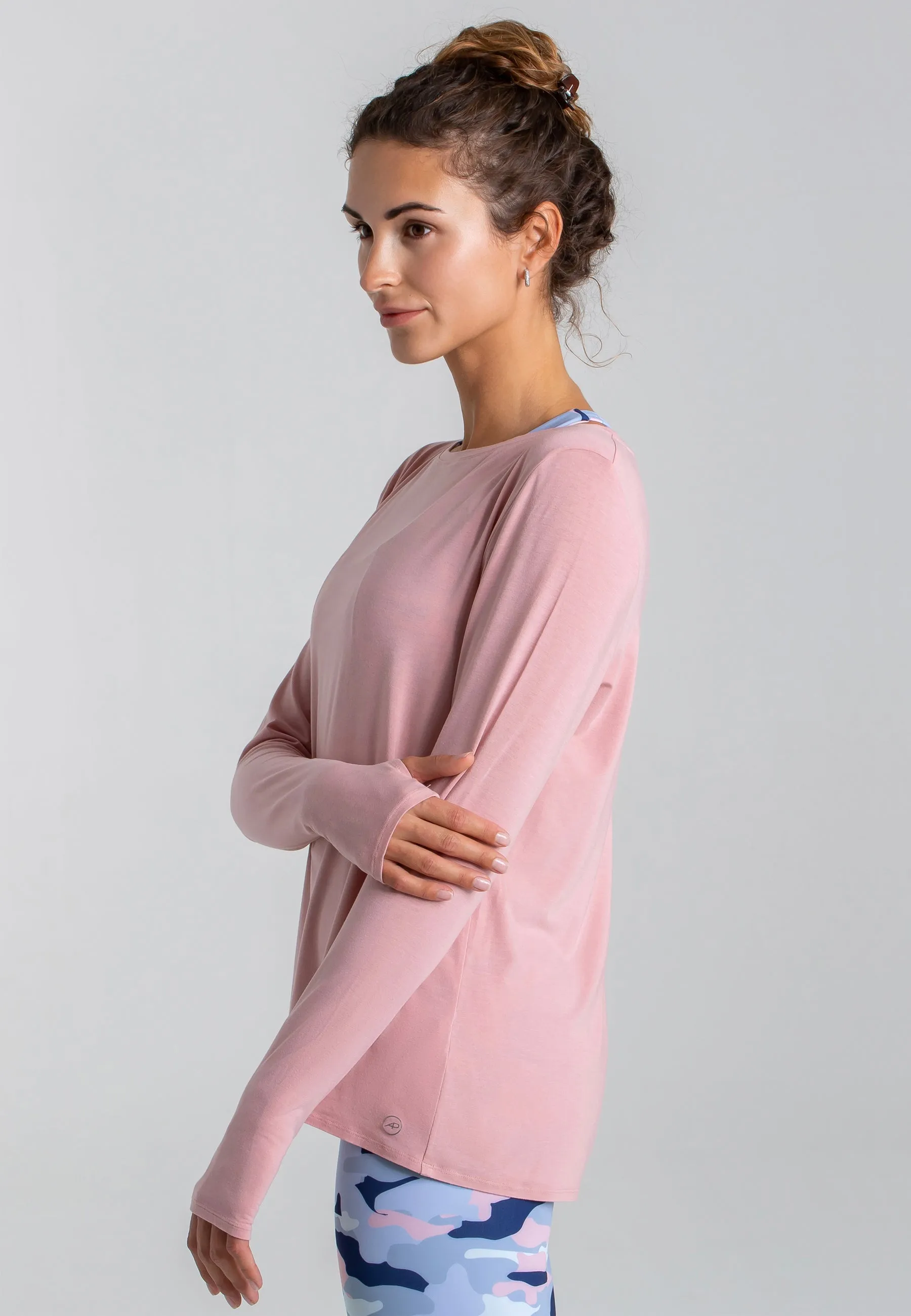 Wave Long Sleeve Top - Rose Blossom