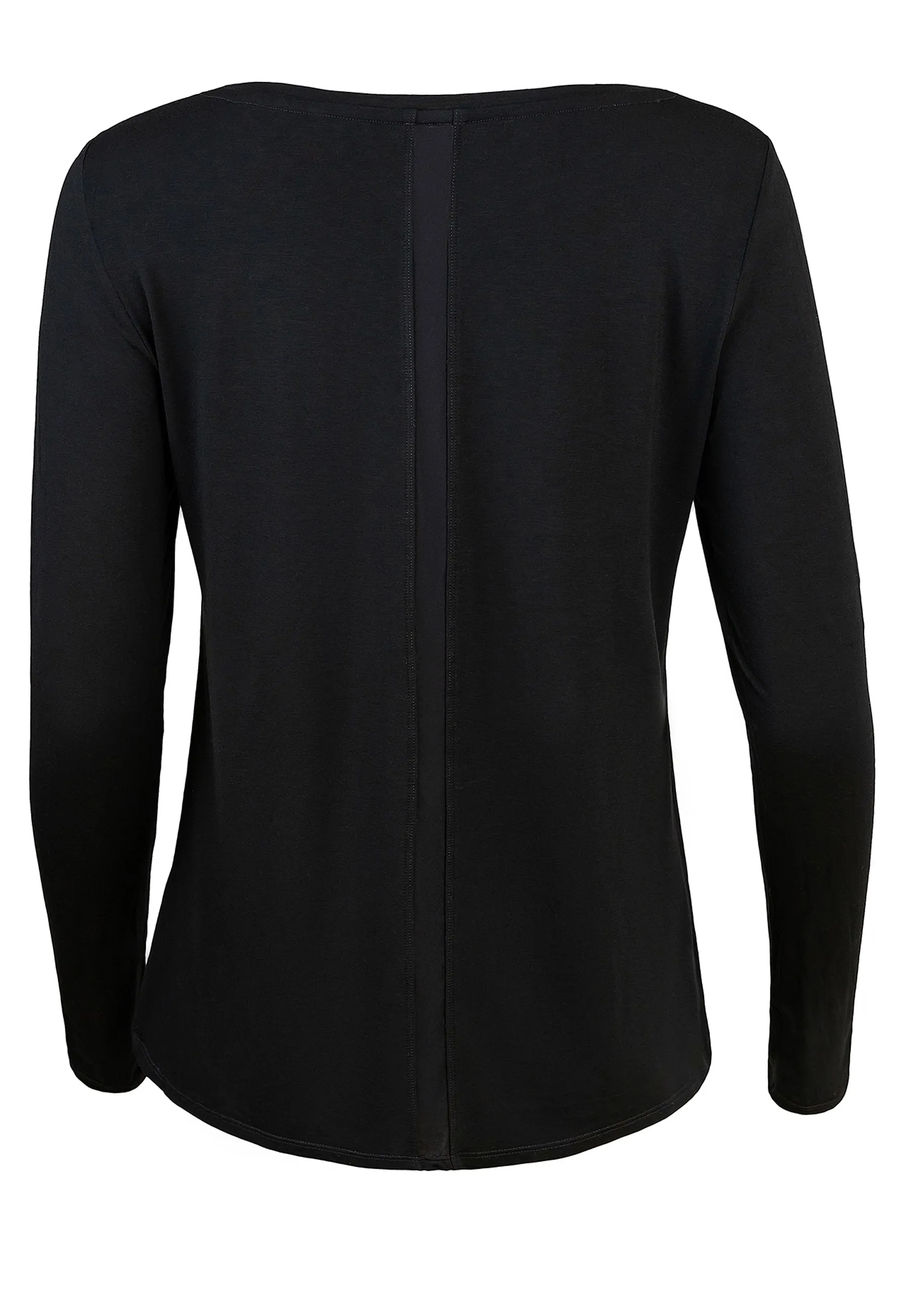 Wave Long Sleeve Top - Schwarz