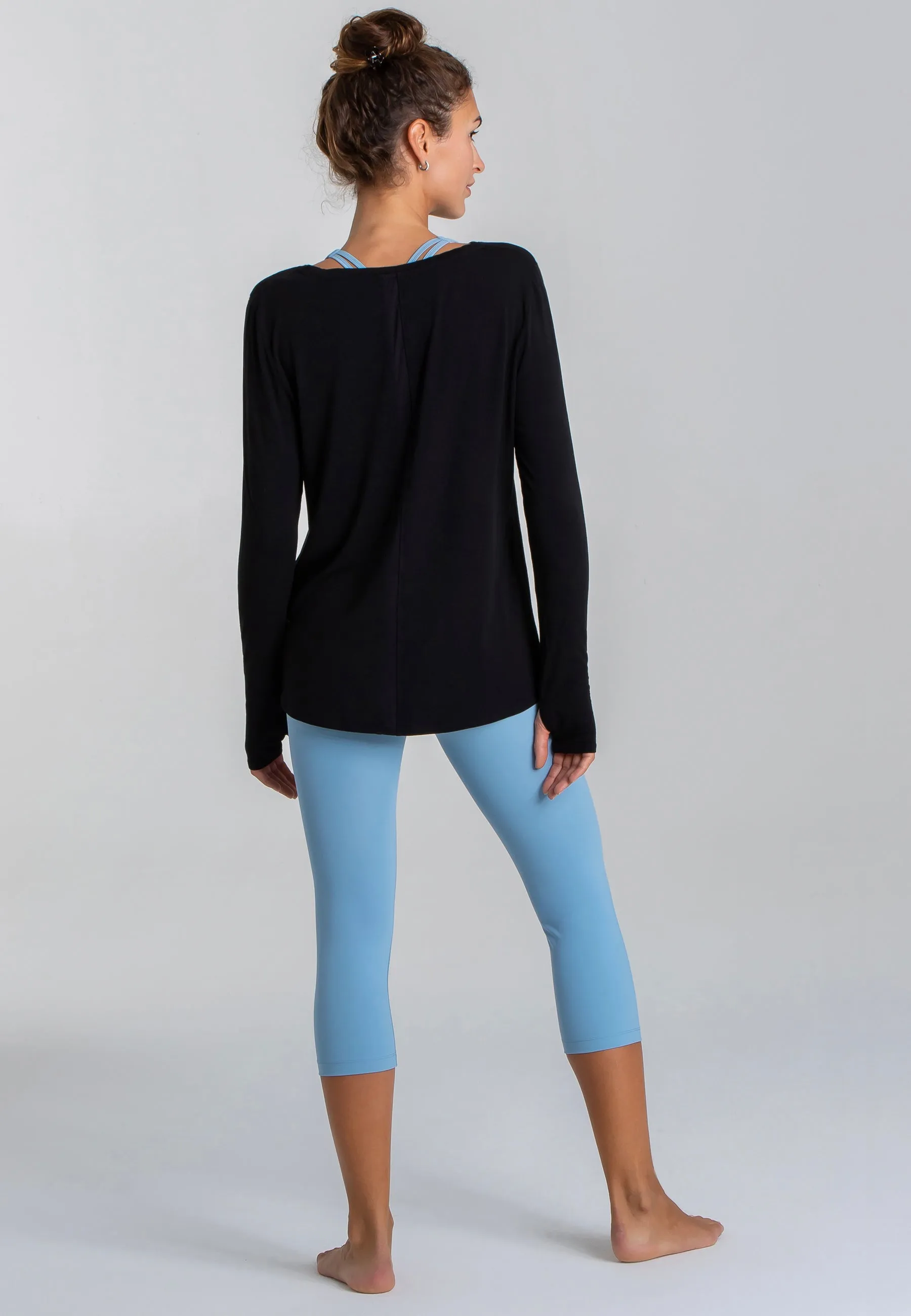Wave Long Sleeve Top - Schwarz