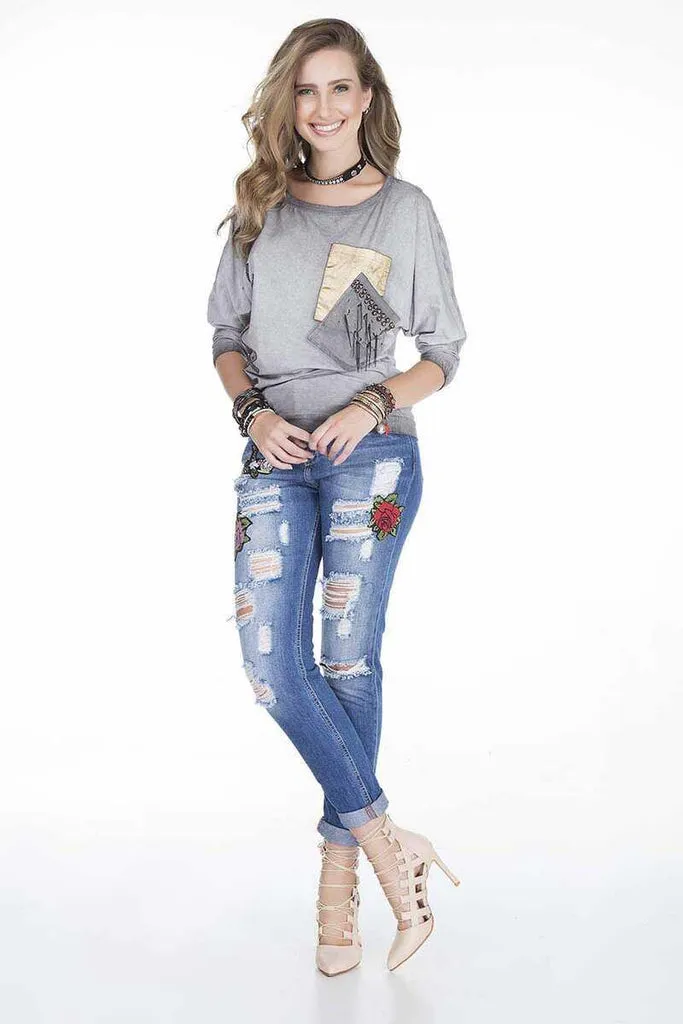 WD303 Women's High Waist Jean Pants