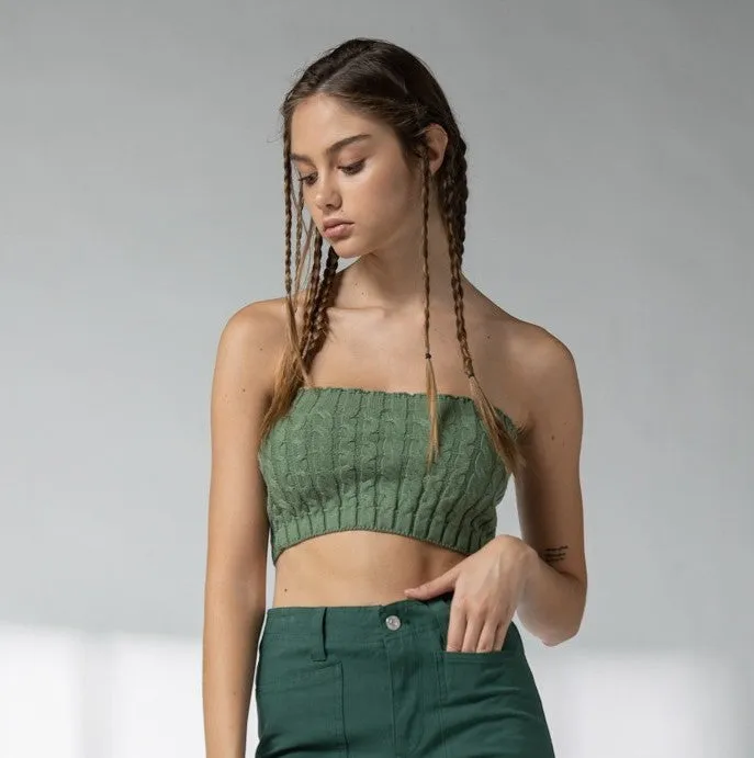 Wendy Cable Knit Sweater Tube Top