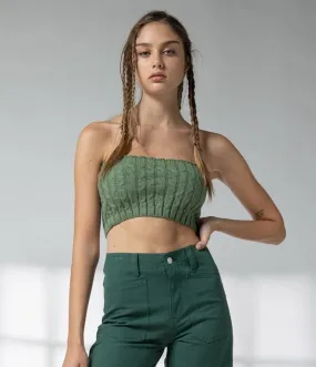 Wendy Cable Knit Sweater Tube Top