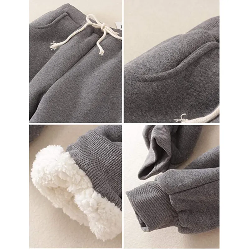 Women's Winter Fleece Sweatpants Running Active Thermal Sherpa Lined Jogger Pants With Candy Colors