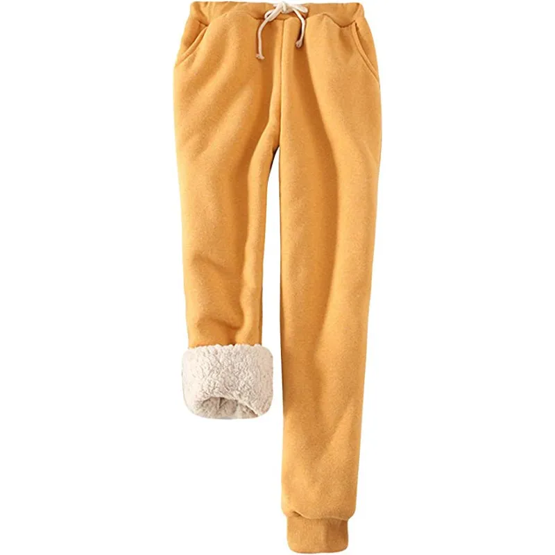 Women's Winter Fleece Sweatpants Running Active Thermal Sherpa Lined Jogger Pants With Candy Colors