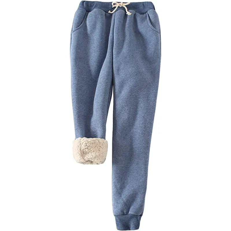 Women's Winter Fleece Sweatpants Running Active Thermal Sherpa Lined Jogger Pants With Candy Colors