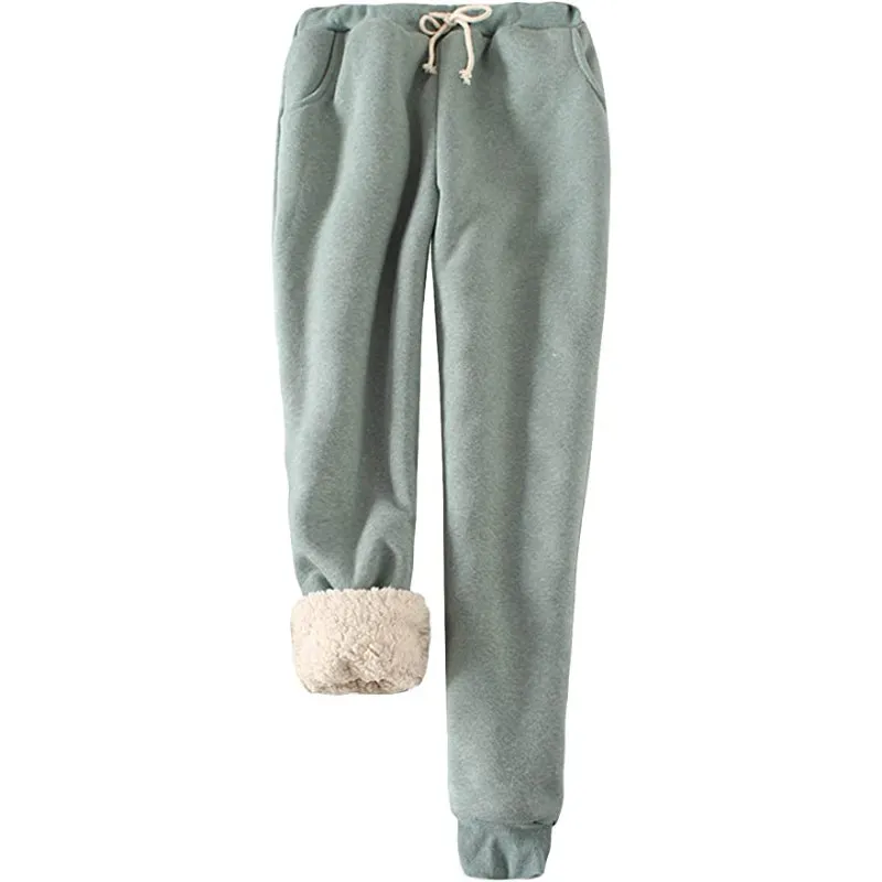 Women's Winter Fleece Sweatpants Running Active Thermal Sherpa Lined Jogger Pants With Candy Colors
