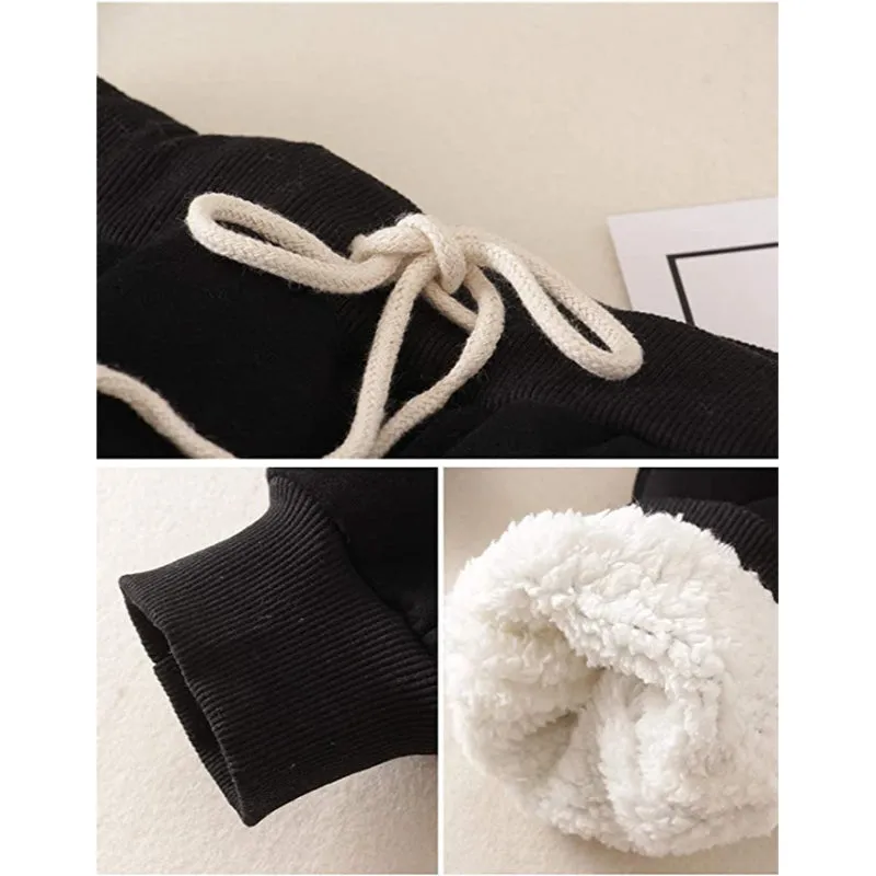Women's Winter Fleece Sweatpants Running Active Thermal Sherpa Lined Jogger Pants With Candy Colors