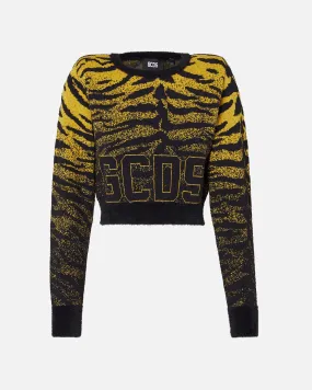 Zebra Lurex Jacquard Sweater